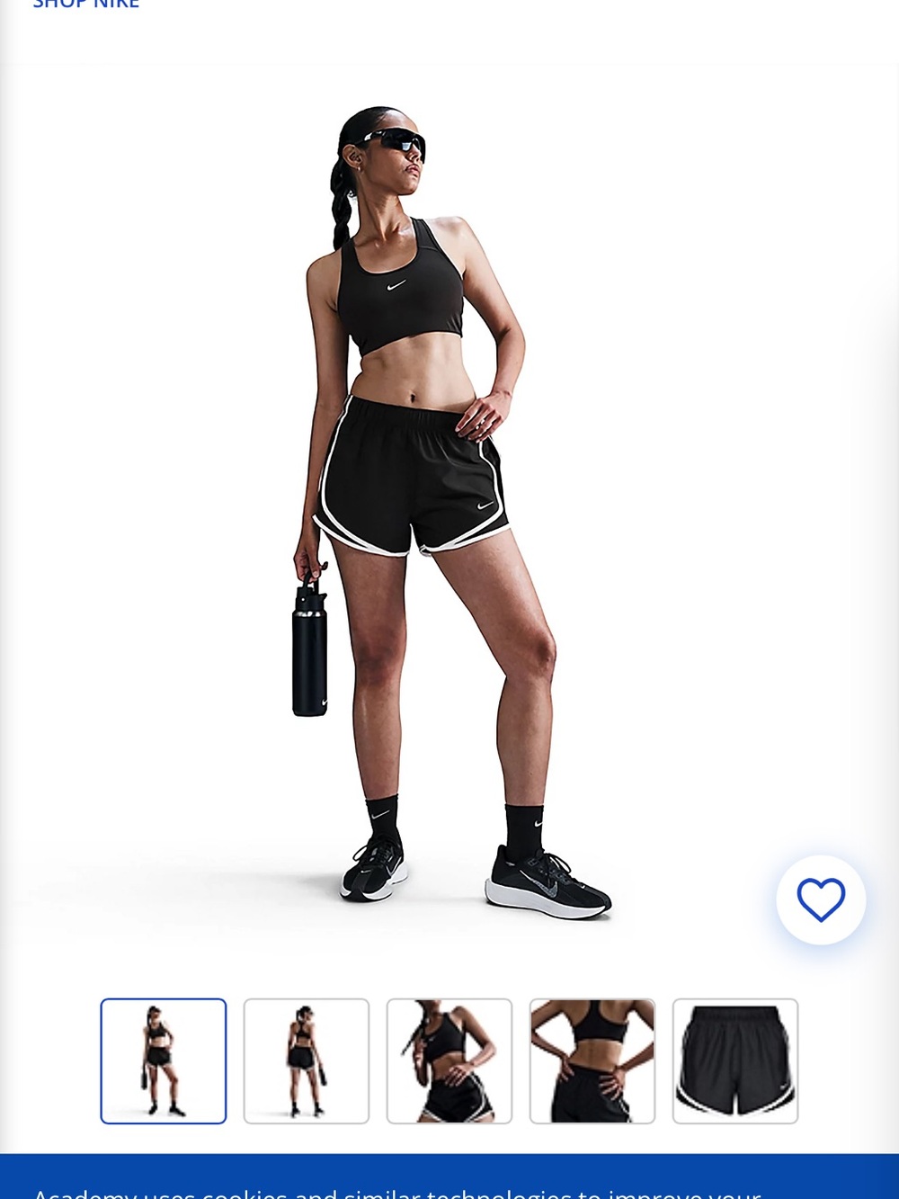 Nike Women’s Black Athletic Shorts with White Trim